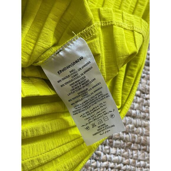 Jonathan Simkhai M Tank Top Peri Rib Jersey One Shoulder Chartreuse Green Shirt - Picture 10 of 10